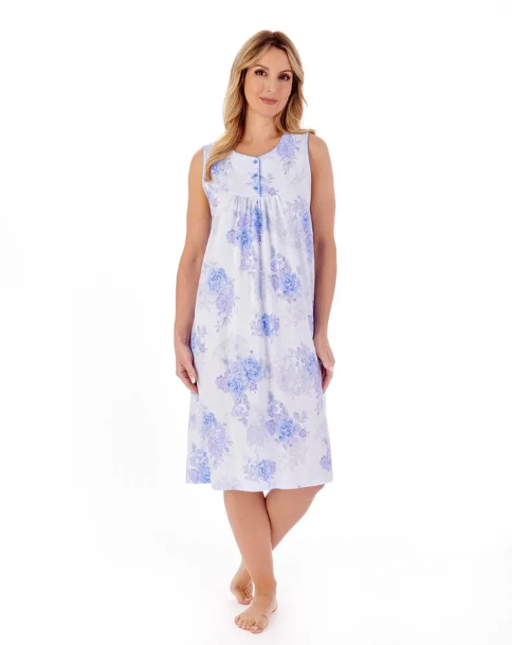 Large Floral Print Jersey 40" Nightdress ND01131