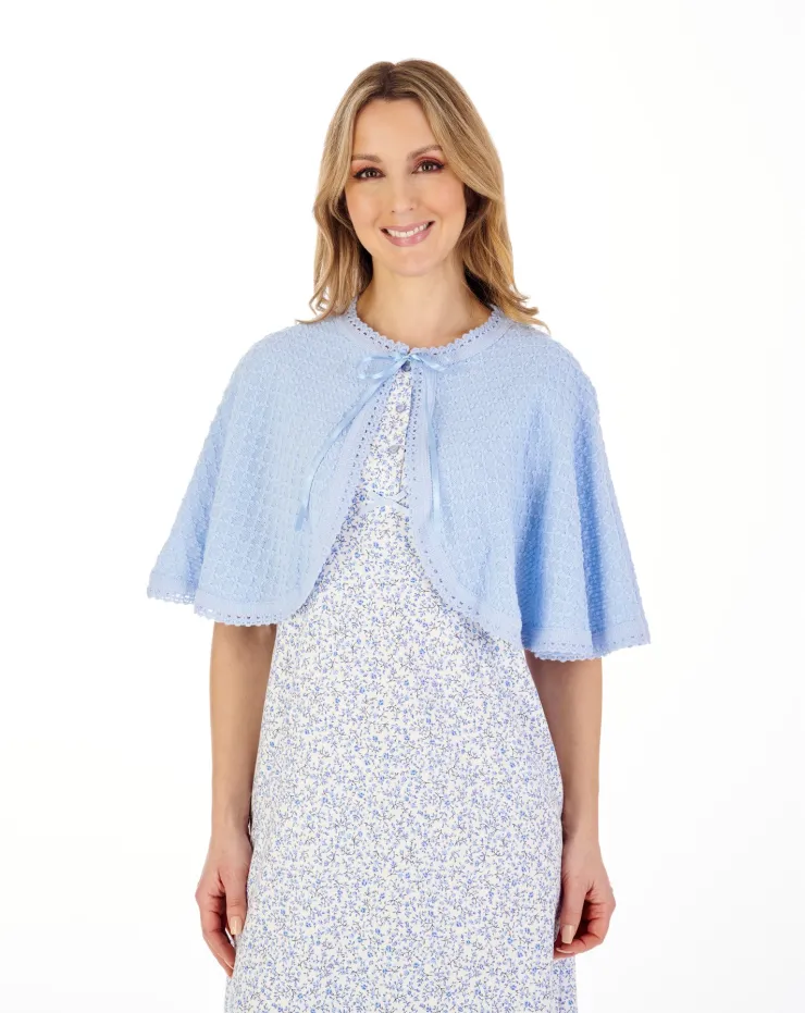 Fancy Knit Ribbon Tie Bed Cape BJ44612