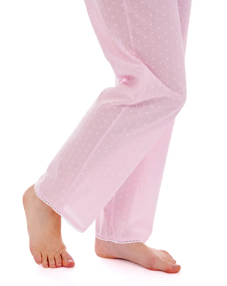 Dobby Dot Button Through Tailored Woven Pyjama PJ77234