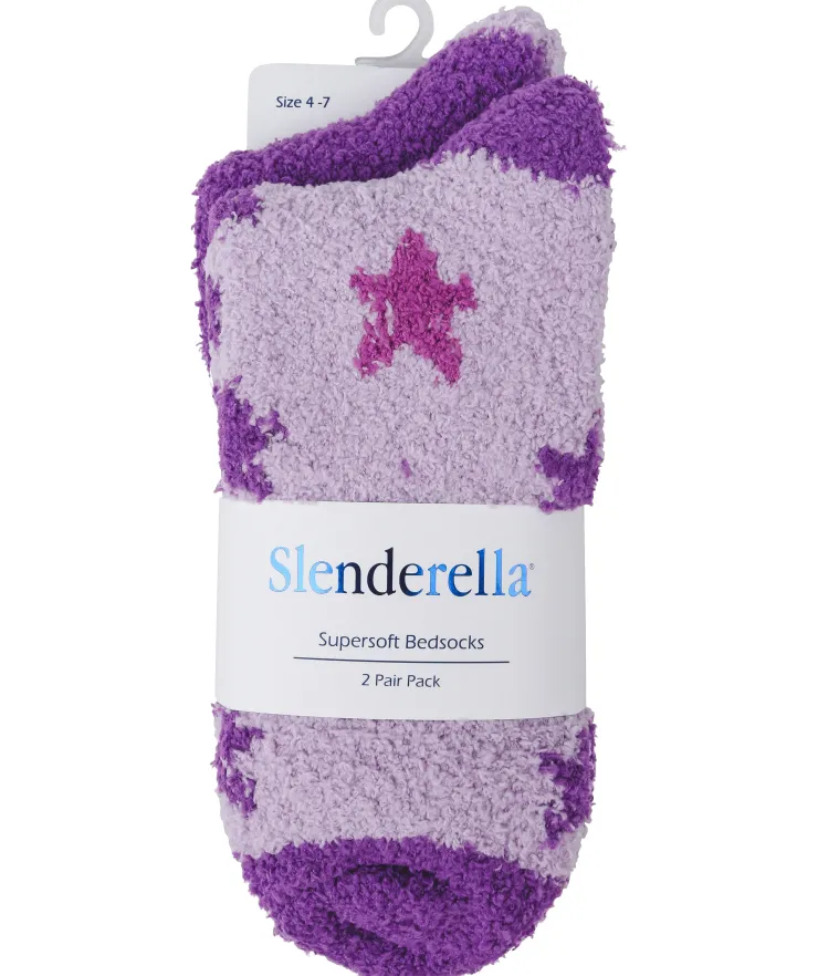 Multi Star & Solid Colour Bedsock (2 Pair Pack) BS173