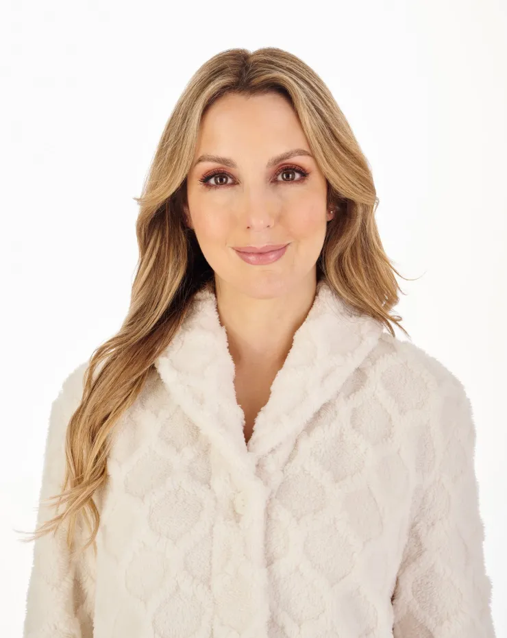 Honeycomb Texture 45" Button Through Housecoat HC04320