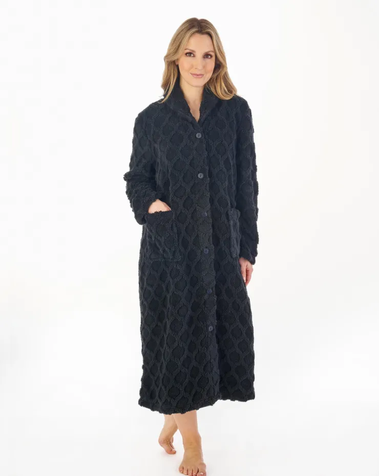 Honeycomb Texture 45" Button Through Housecoat HC04320