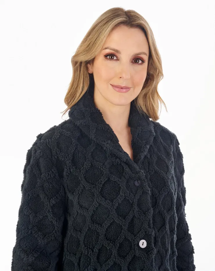 Honeycomb Texture 45" Button Through Housecoat HC04320