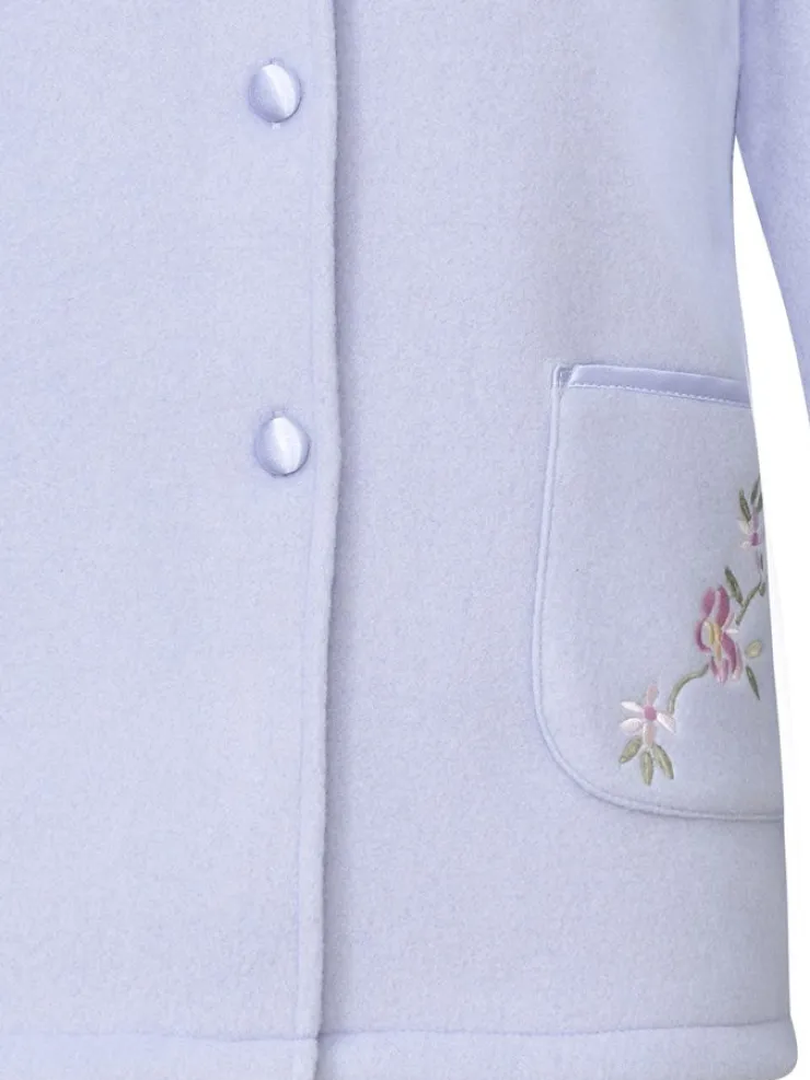 Embroidered Polar Fleece Collar Style Bed Jacket BJ44601