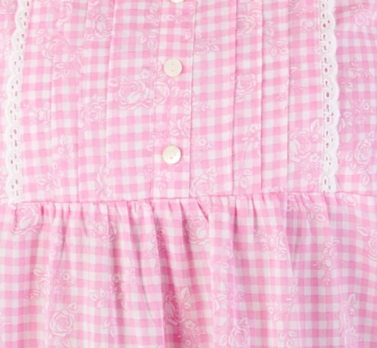 Floral Gingham Print 38" Woven Chemise ND03210