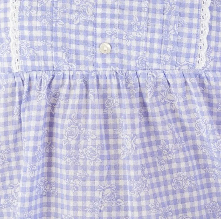 Floral Gingham Print 38" Woven Chemise ND03210