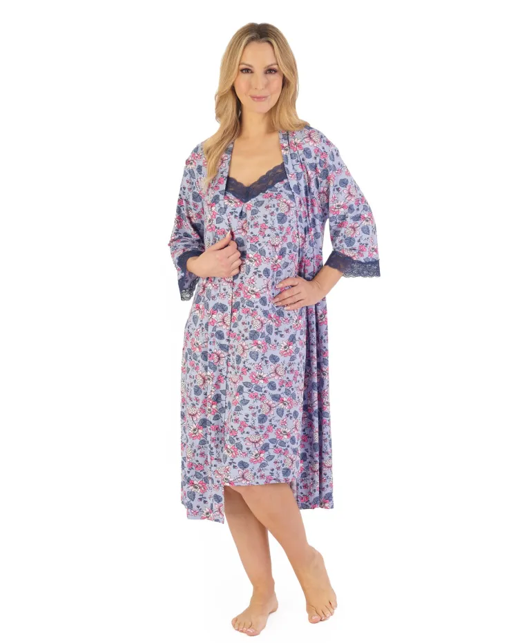 Supersoft Floral Print 42" Kimono Wrap GL06704