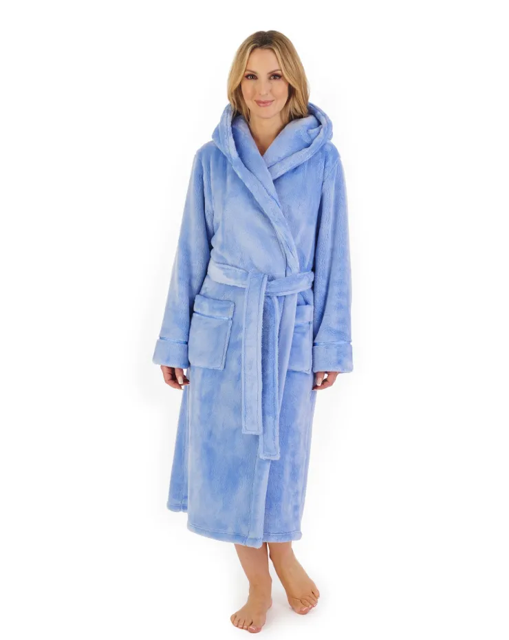 Luxury Flannel Fleece 46" Hooded Wrap HC4341