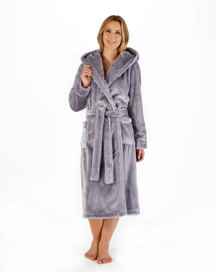 Luxury Flannel Fleece 46" Hooded Wrap HC4341