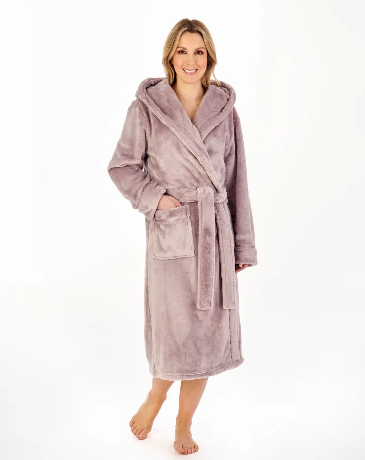 Luxury Flannel Fleece 46" Hooded Wrap HC4341