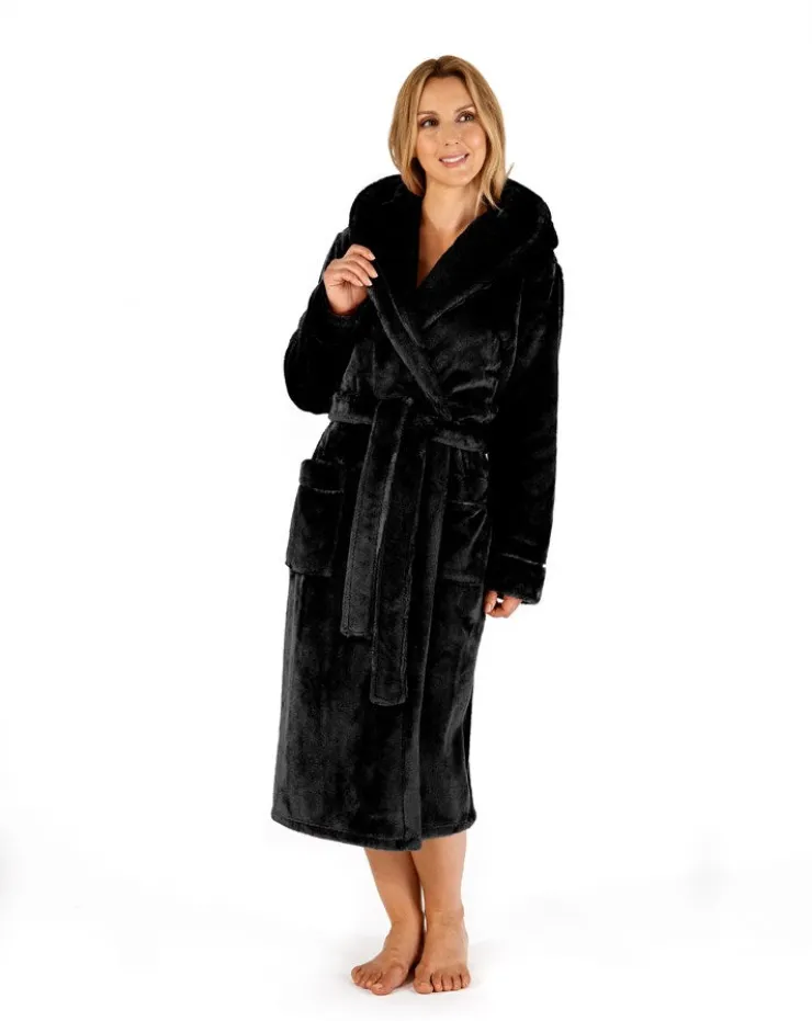 Luxury Flannel Fleece 46" Hooded Wrap HC4341