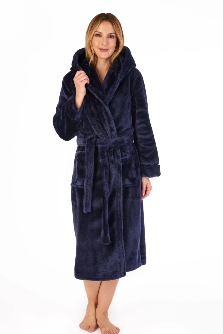 Luxury Flannel Fleece 46" Hooded Wrap HC4341