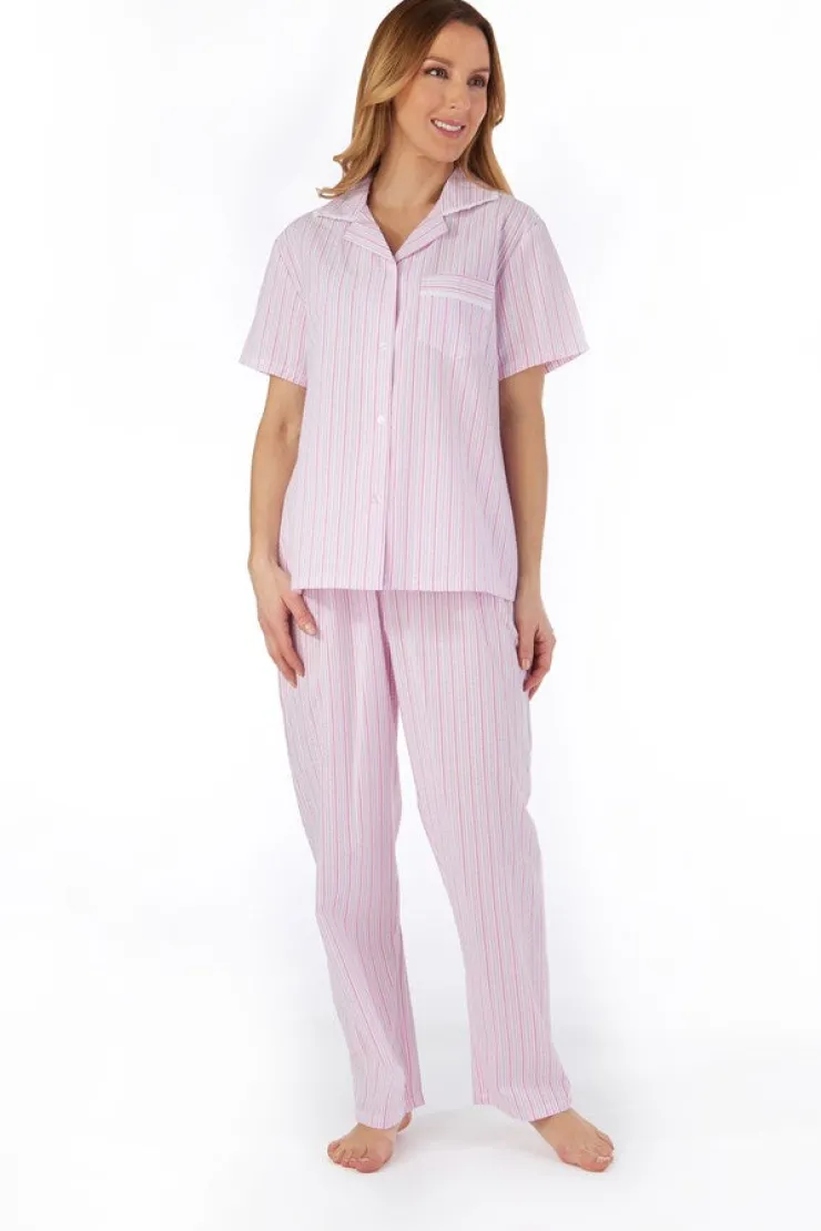 Pinstripe Seersucker Button Through Pyjama PJ55225