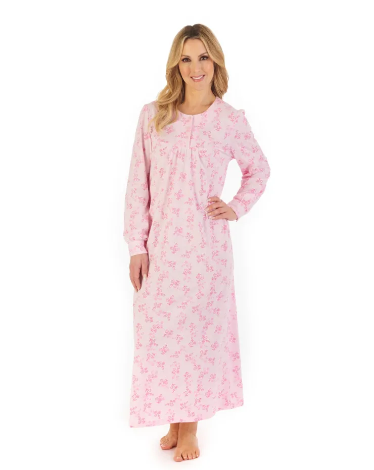 Floral Print 50" Jacquard Jersey Nightdress ND06108