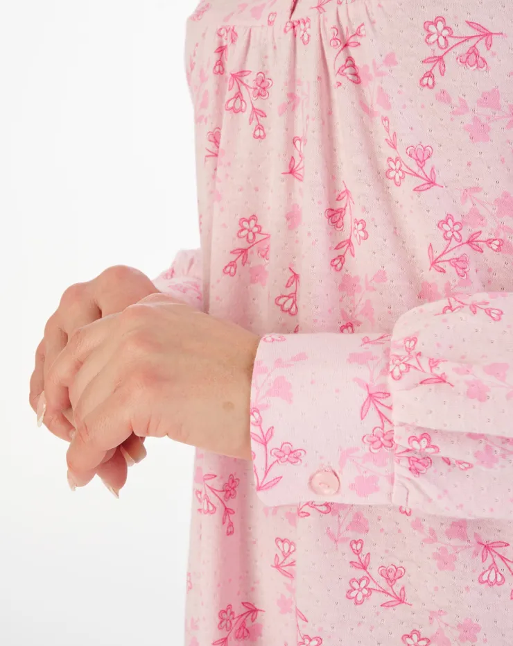 Floral Print 50" Jacquard Jersey Nightdress ND06108