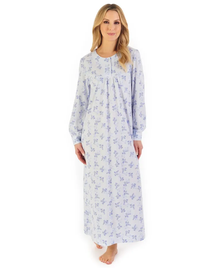 Floral Print 50" Jacquard Jersey Nightdress ND06108