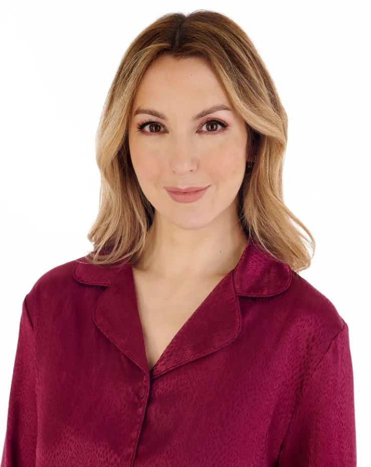 Animal Jacquard Satin Tailored Pyjama Set GL88723