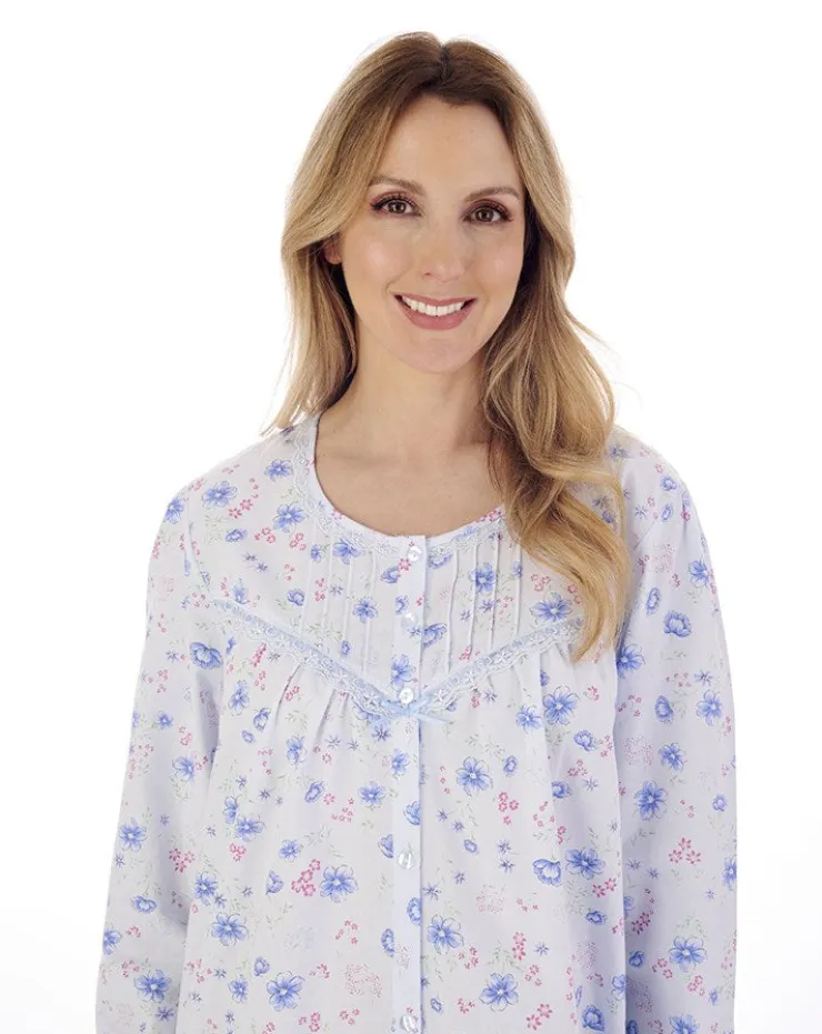 Floral Print 45" Button Through Woven Nightdress ND02202