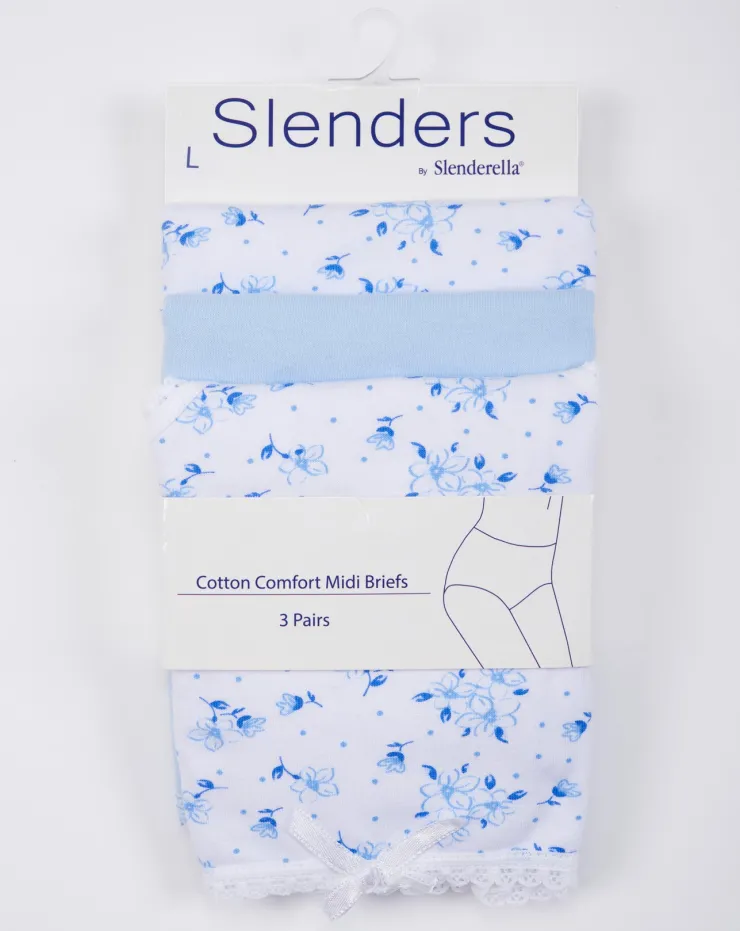 Slenders Cotton Comfort Midi Briefs 3pk BF81