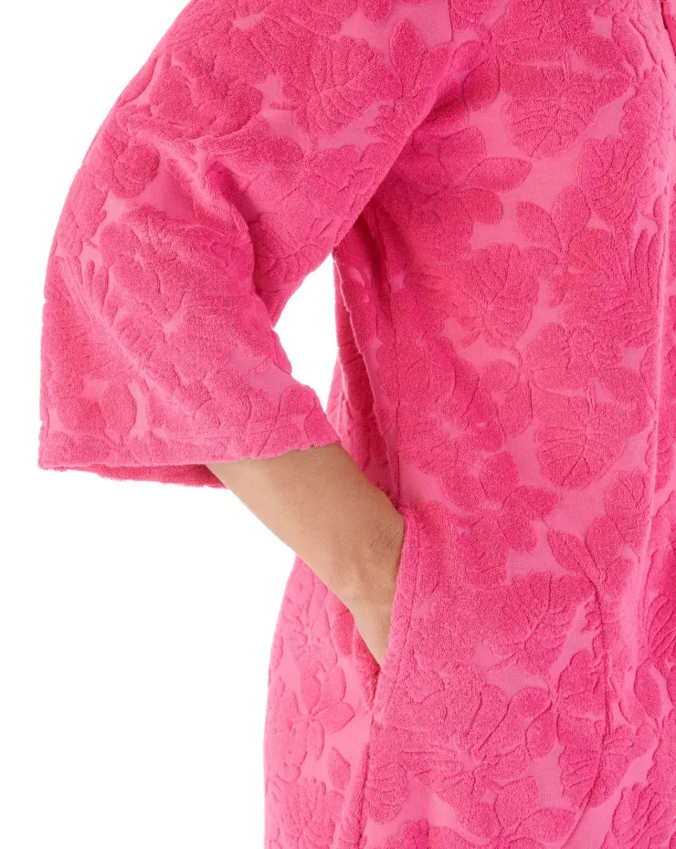 Floral Towelling 42" Zip Front Robe HC03311