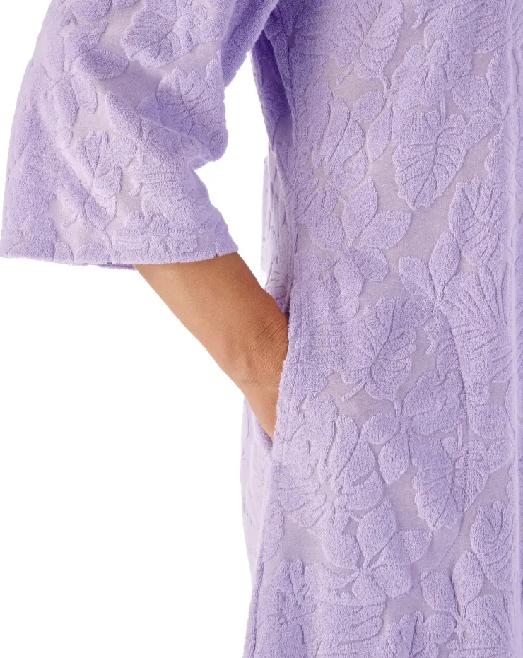Floral Towelling 42" Zip Front Robe HC03311