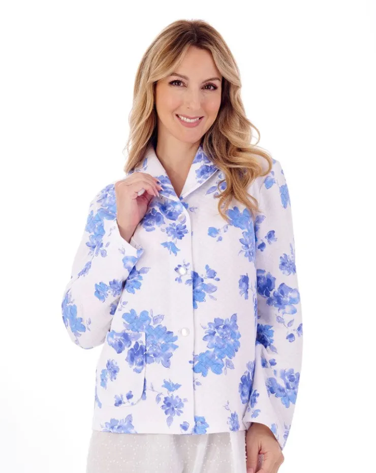 Floral Print Mock Quilt 25" Bed Jacket BJ01315