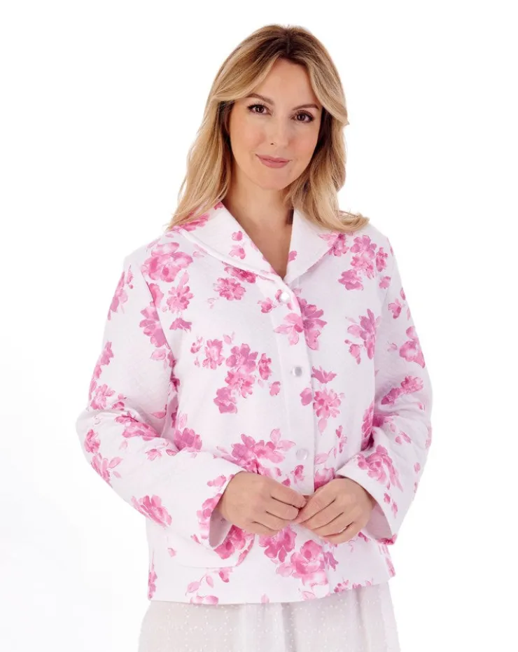 Floral Print Mock Quilt 25" Bed Jacket BJ01315