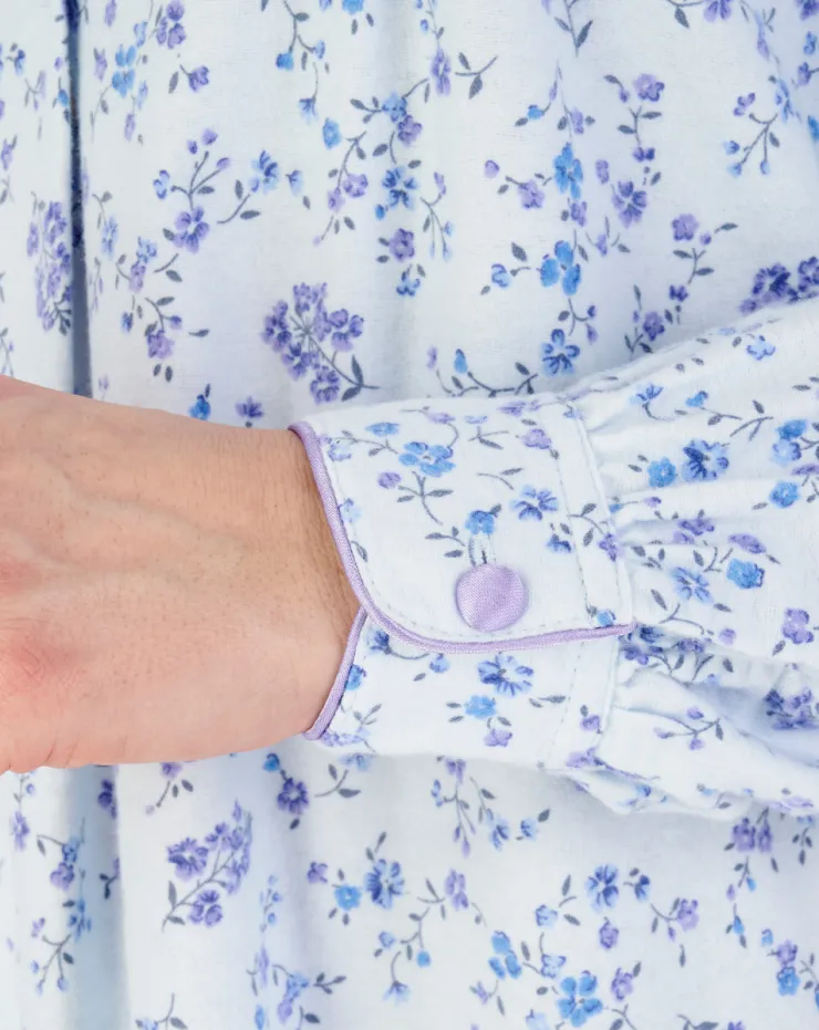 Floral Printed Luxury Flannel 51" Woven Nightdress ND04214