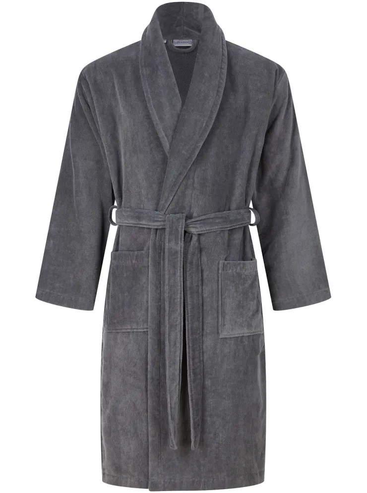 Towelling Velour 48" Shawl Collar Wrap WR66831