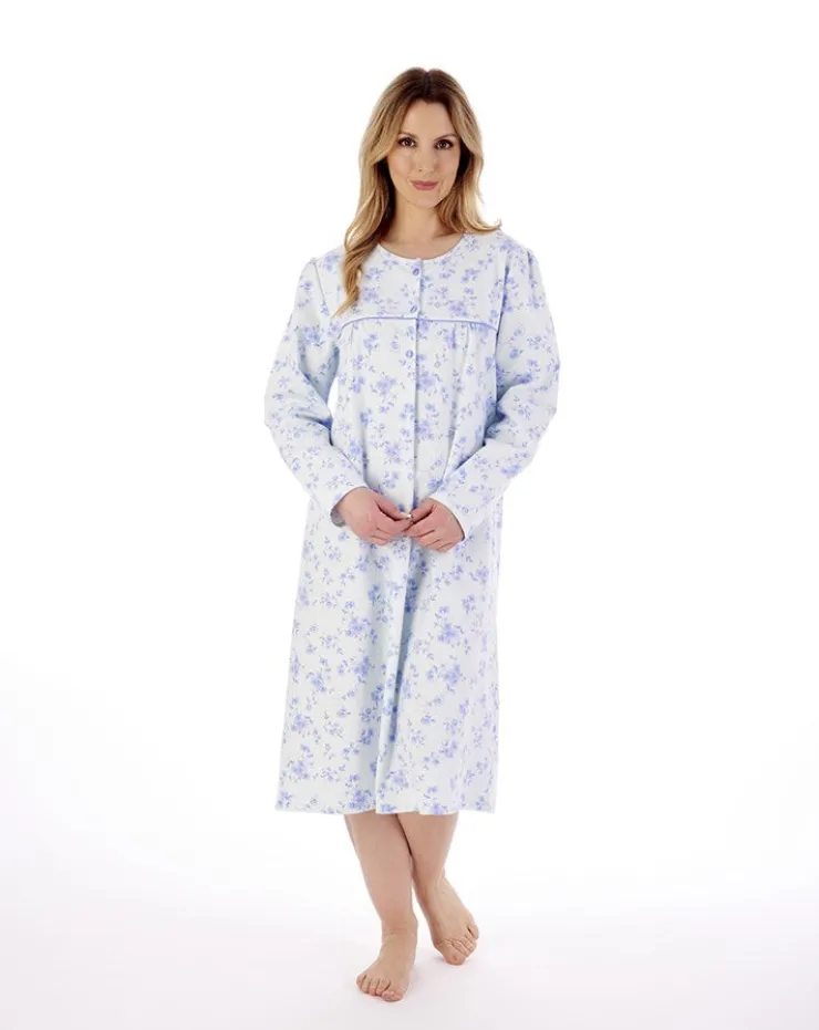 Floral Luxury Flannel 43" Brushed Woven Nightdress ND02210