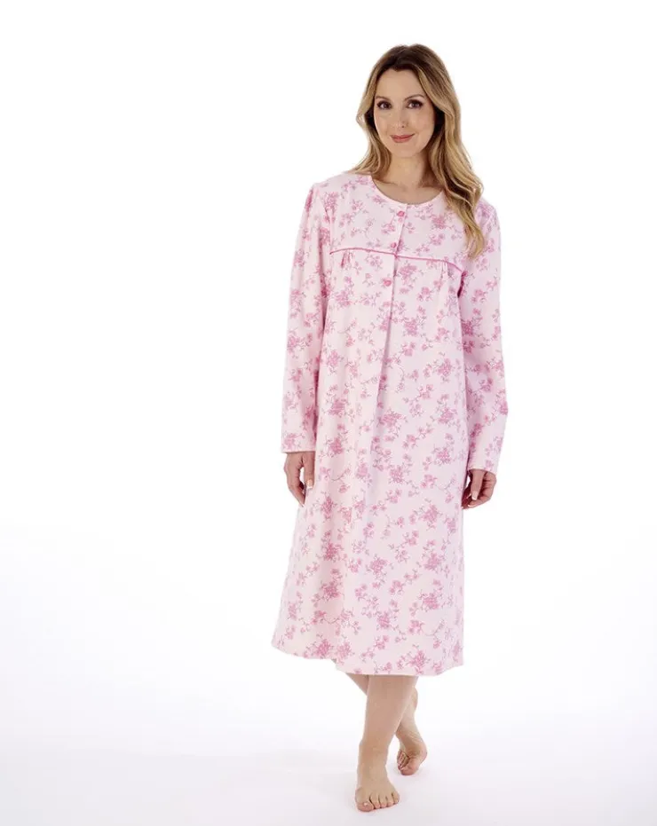 Floral Luxury Flannel 43" Brushed Woven Nightdress ND02210