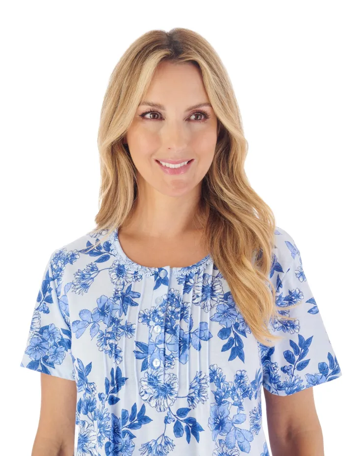 Tonal Floral Print 42" Jersey Nightdress ND03112