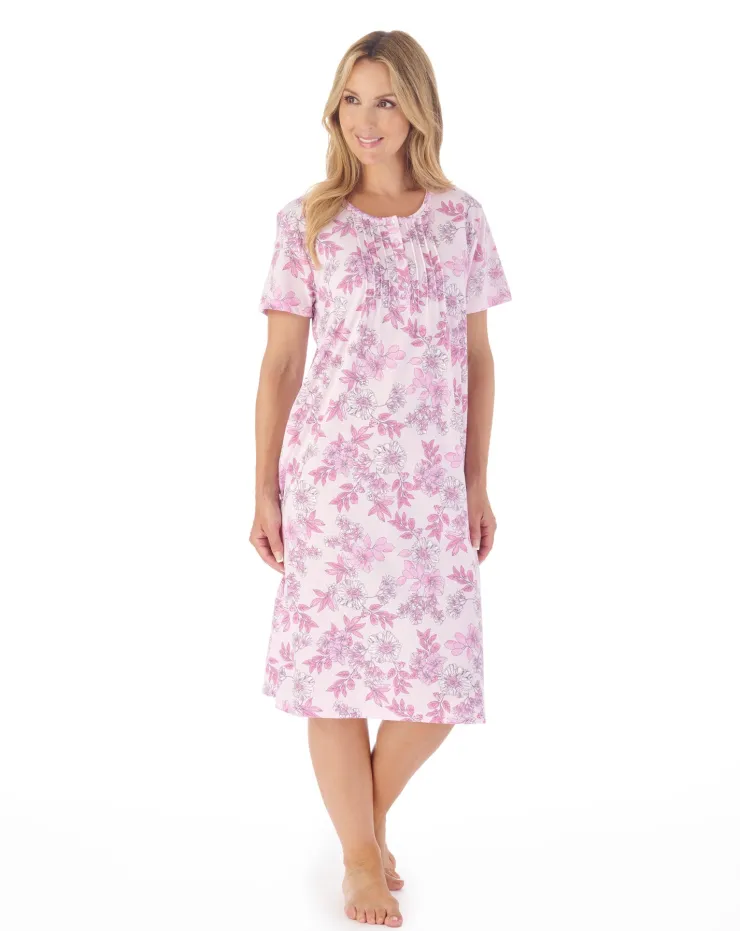 Tonal Floral Print 42" Jersey Nightdress ND03112