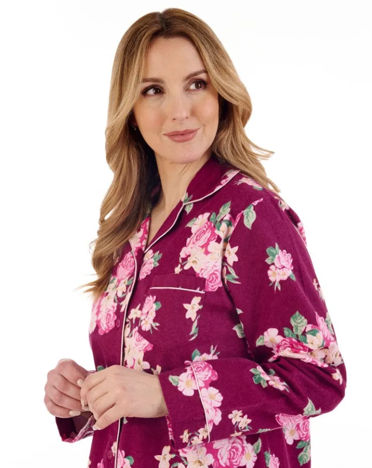 Bold Floral Flannel & Interlock 38" Woven Nightshirt NS88205