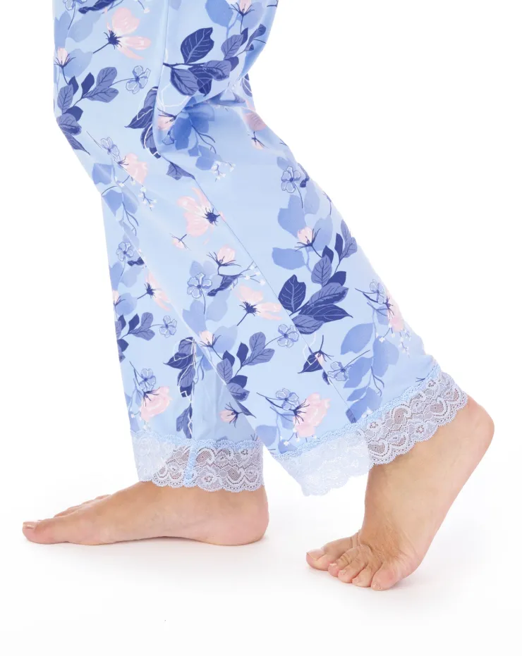Supersoft Multi-Print and Solid Navy Pyjama Set GL03703