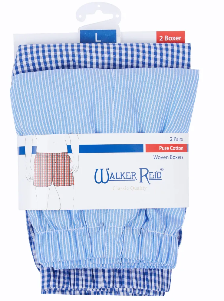 Walker Reid Check Boxer Short 2 Pack WR655