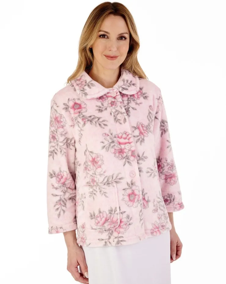 Floral Flannel Fleece 25" Bedjacket BJ88310