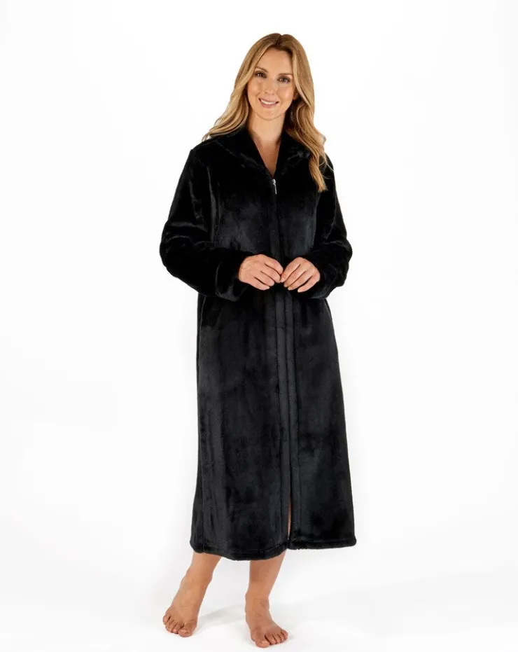 Luxury Flannel Fleece 46" Zip Through Housecoat HC4340