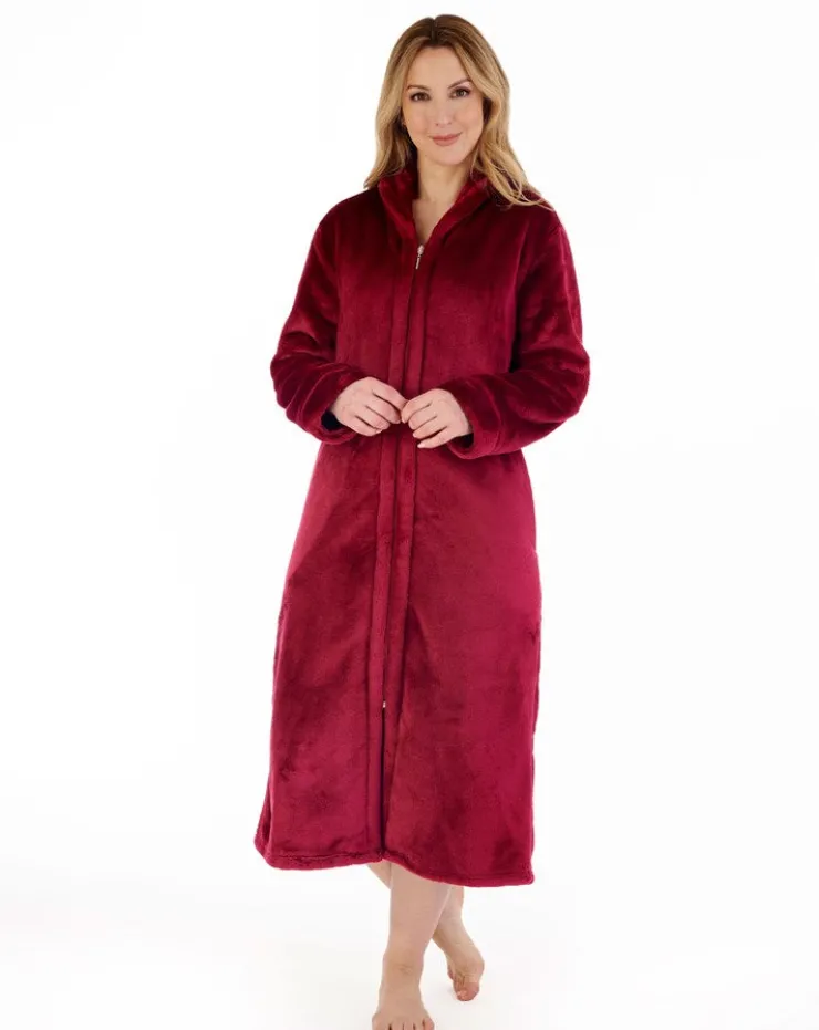 Luxury Flannel Fleece 46" Zip Through Housecoat HC4340