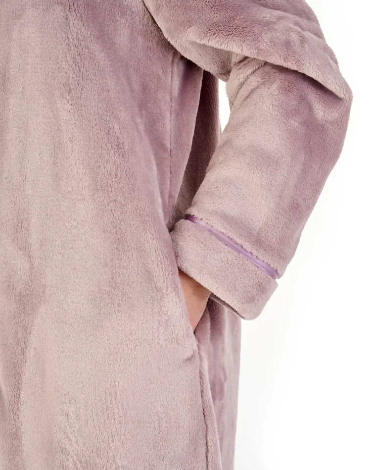 Luxury Flannel Fleece 46" Zip Through Housecoat HC4340