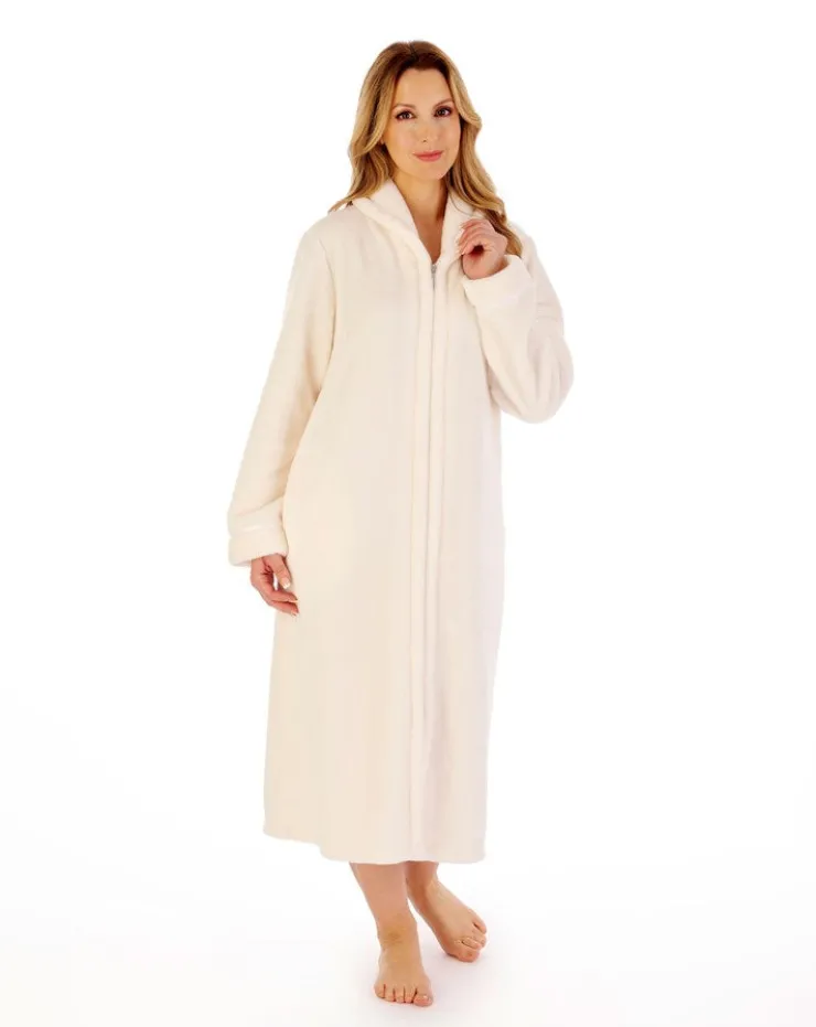 Luxury Flannel Fleece 46" Zip Through Housecoat HC4340