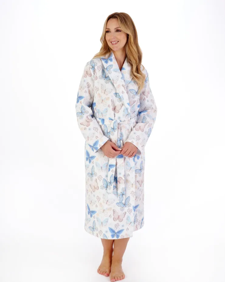 Printed Waffle 46" Shawl Collar Wrap HC05316