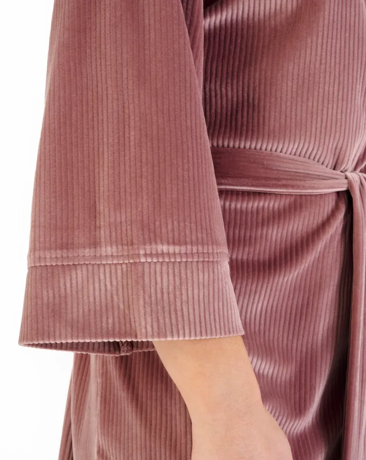 Lounge Velour Stripe 40" Kimono Wrap GL06713