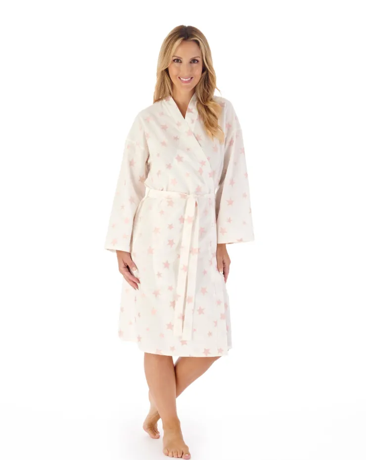 Star Print Jacquard Dobby Dot 43" Woven Kimono Wrap HC03249