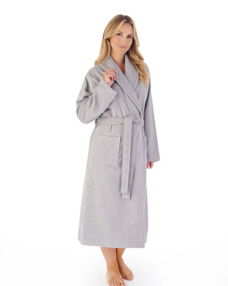 Rib Textured 46" Towelling Wrap Housecoat HC03320