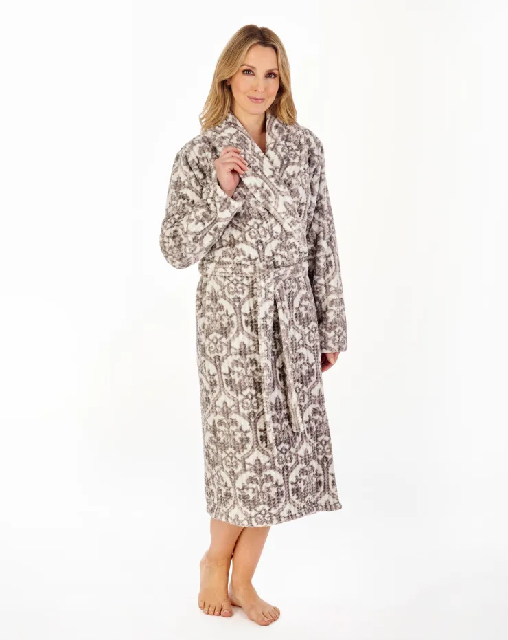 Printed Waffle 46" Wrap Housecoat HC04332