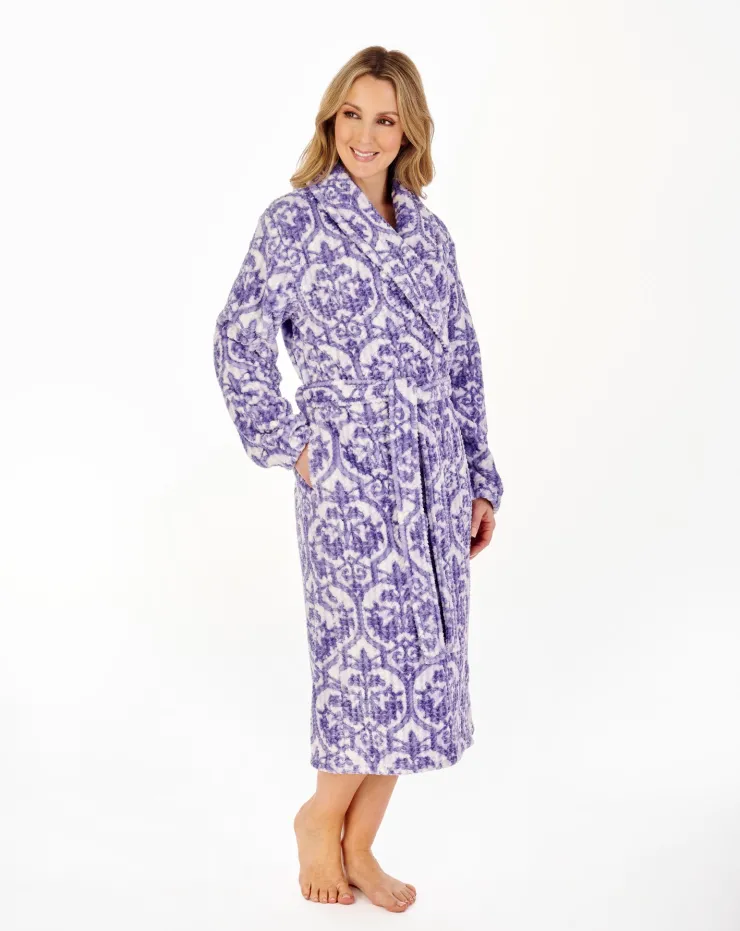 Printed Waffle 46" Wrap Housecoat HC04332